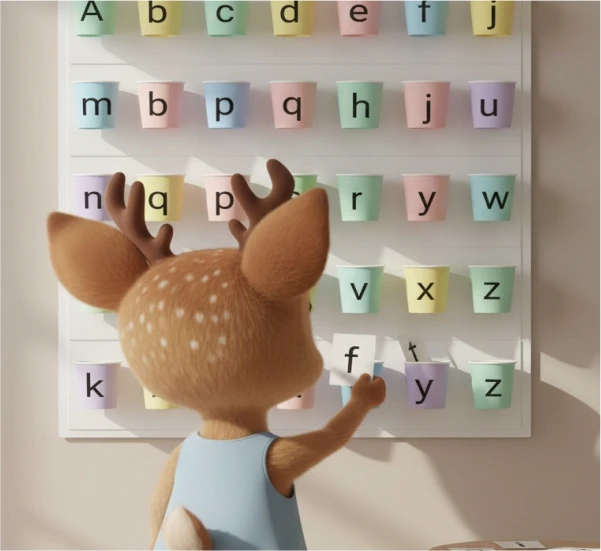 kids doing alphabet matching activity at Millennium Kids Nagpur preschool