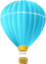 Colorful hot air balloon illustration in kids learning theme